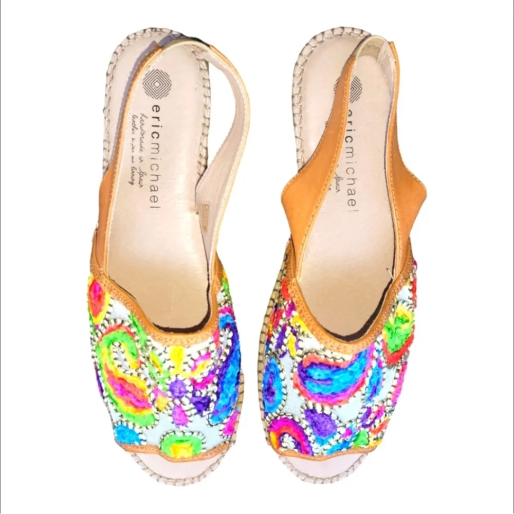 - Eric Micheal espadrilles handmade in Spain leather jute